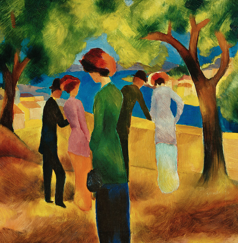 Femme à la veste verte à August Macke