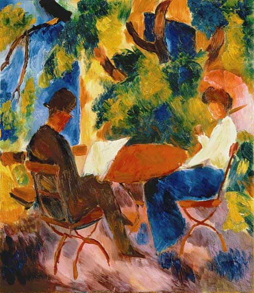 Couple à la table du jardin à August Macke