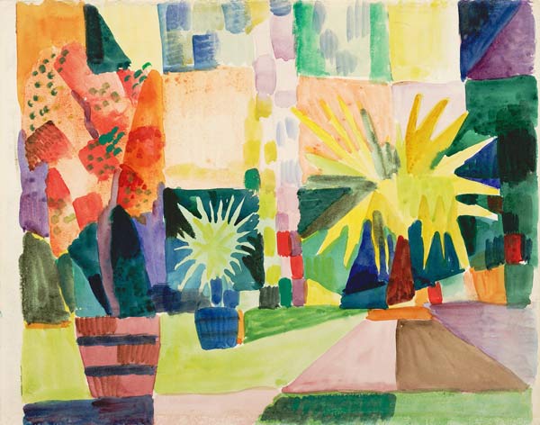 Garden on Lake Thun (Pomegranate Tree and Palm in the Garden) à August Macke