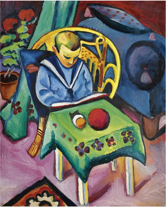 Boy with book and toys à August Macke