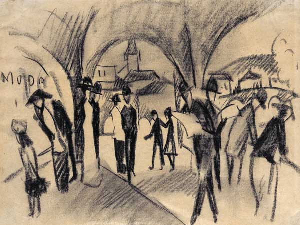 Scene Under the Arcades in Thun à August Macke