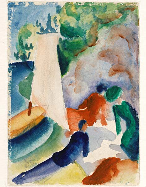 Picnic on the Beach (Picnic after Sailing) à August Macke