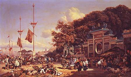 A Market in Macao à Auguste Borget