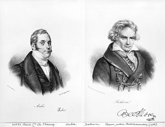 Esprit Auber (1782-1871) and Ludwig van Beethoven (1770-1827) à Auguste Bry