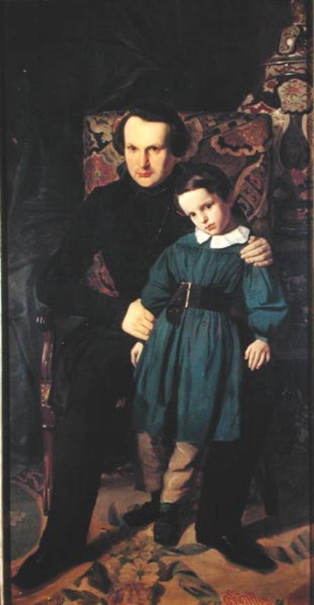 Victor Hugo (1802-85) and his Son, Francois-Victor à Auguste de Chatillon