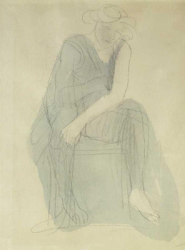 Sitzende Frau. à Auguste Rodin