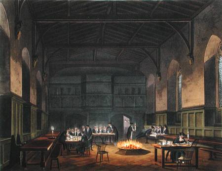 Hall of Westminster School, from Ackermann's 'History of Westminster School', part of 'History of th à Augustus Charles Pugin