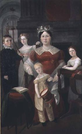Portrait of Mrs John Piper and family