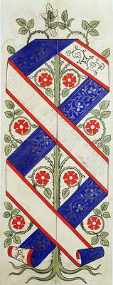 Wallpaper design for the House of Lords' Library (w/c & pencil on paper) à Augustus Welby Northmore Pugin