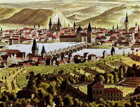 View of Prague à Ecole autrichienne