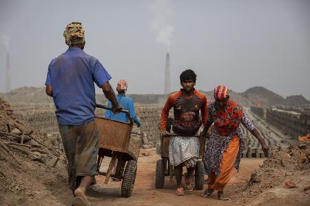 Man and woman at work together