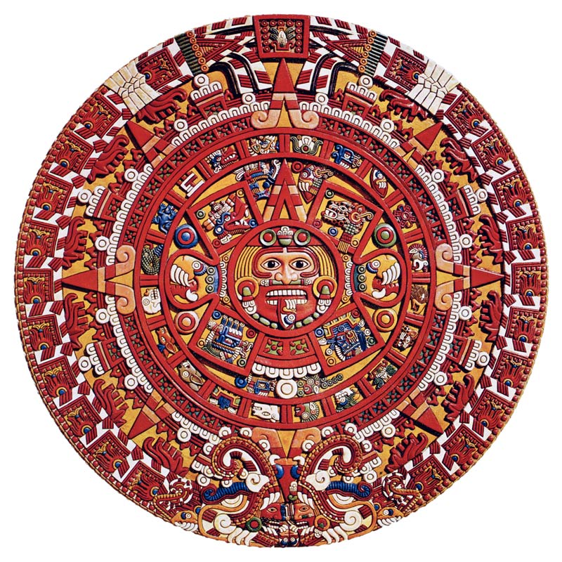 Imaginary recreation of an Aztec Sun Stone calendar (see also 115255), Late Post Classic Period (lit à Aztec