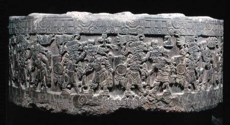 The Stone of Tizoc (c.1481-86) or Temalacatl à Aztec