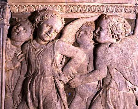 Detail from post-restoration panel No.I from the exterior pulpit of Prato Cathedral à B. di B. di