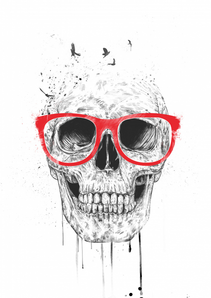 Skull with red glasses à Balazs Solti