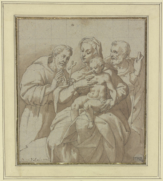 Die Heilige Familie mit dem Heiligen Franziskus à Baldassare Peruzzi