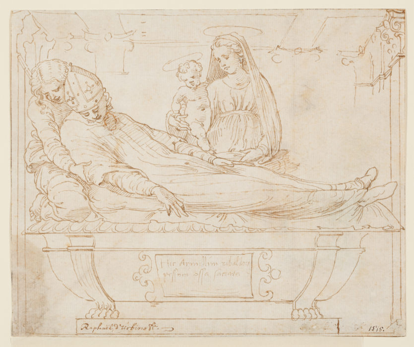Entwurf für das Grabmal eines Bischofs (Kardinal Armellini?) à Baldassare Peruzzi