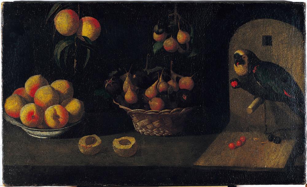 Still-life with fruit and parrot à Baltazar Gomes Figueira