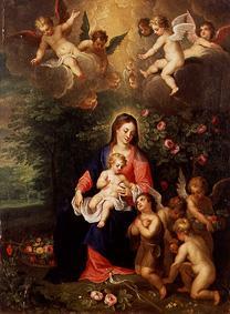 madonne avec l'enfant et l'enfant Jean, entouré des anges à Balthasar Beschey