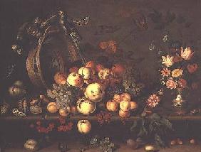 Still Life with Fruit, Flowers and Parrots