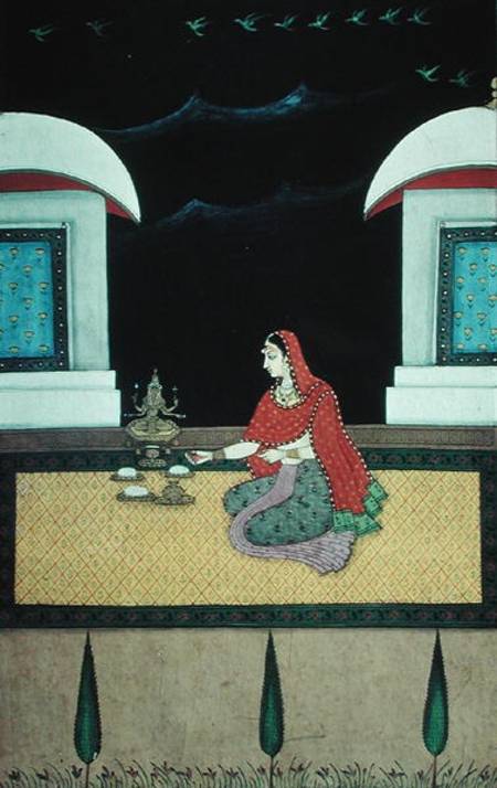 Woman Seated on a Rug à Bangazi Ragini