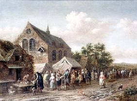 Poultry Market by a Church