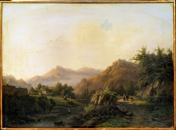 Landscape with a way à Barend Cornelis Koekkoek