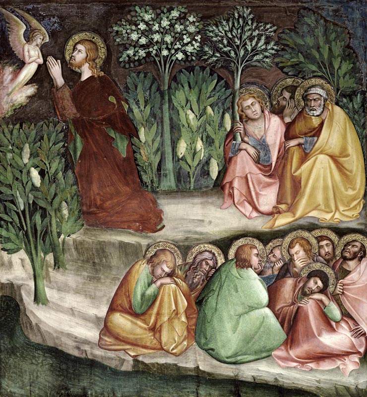 Christ in the Garden of Gethsemane, from a series of Scenes of the New Testament (fresco) à Barna  da Siena