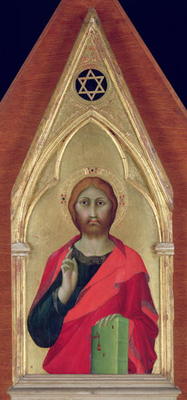 Christ Blessing, c.1325 (oil on panel) à Barna  da Siena