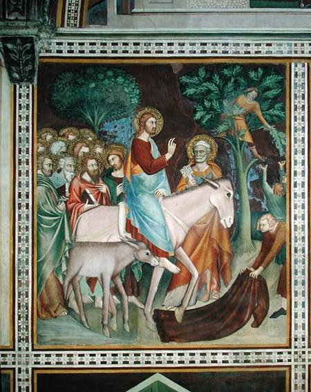 The Entry of Christ into Jerusalem, from a series of Scenes of the New Testament à Barna  da Siena