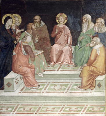 Jesus with the Doctors, from a series of Scenes of the New Testament (fresco) à Barna  da Siena