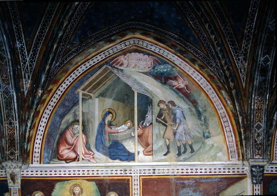 The Birth of Christ, from a series of Scenes of the New Testament (fresco) à Barna  da Siena