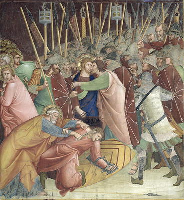 The Kiss of Judas, from a series of Scenes of the New Testament (fresco) à Barna  da Siena