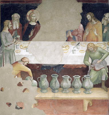 The Marriage at Cana, from a series of Scenes of the New Testament (fresco) à Barna  da Siena
