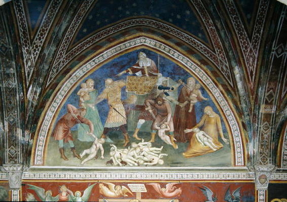 The Massacre of the Innocents, from a series of Scenes of the New Testament (fresco) à Barna  da Siena