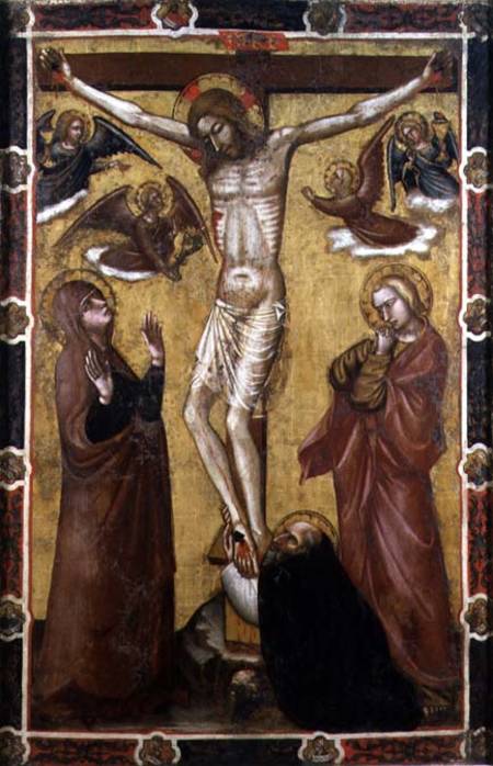 Christ Crucified - Painted Processional Banner à Barnaba da Modena
