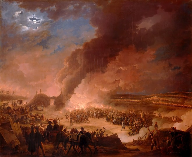 Napoléon I visiting the bivouacs of the army in the evening, the day before the Battle of Austerlitz à Baron Louis Albert Bacler d'Albe