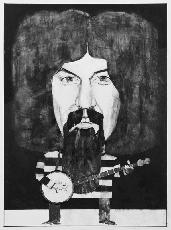 Portrait of Billy Connolly, illustration for The Listener, 1970s à Barry  Fantoni