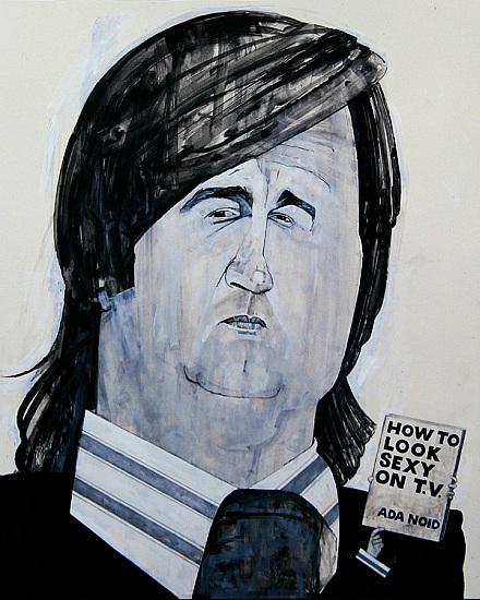 Portrait of Melvyn Bragg, illustration for The Listener, 1970s à Barry  Fantoni