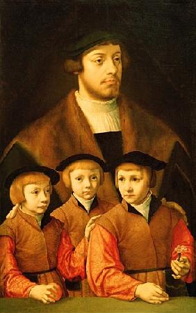 Portrait of a Man and His Three Sons, late 1530s-early 1540s