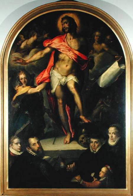 The Resurrection with Portraits of Nicolas Muller and his Family à Bartholomäus Spranger