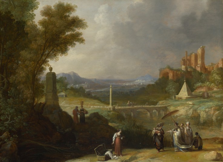 The Finding of the Infant Moses by Pharaoh's Daughter à Bartholomeus Breenbergh