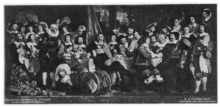 Celebration of the Peace of Munster, 1648, at the Crossbowmen's Headquarters à Bartholomeus van der Helst