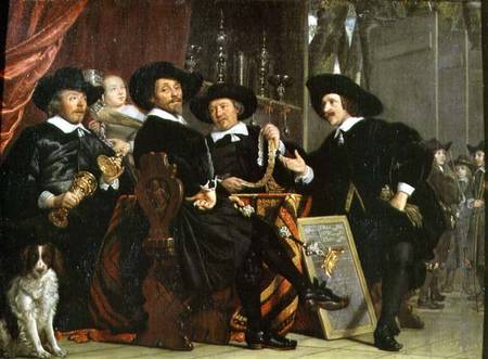 The Officials of the Company of Bowyers of St. Sebastian at Amsterdam à Bartholomeus van der Helst