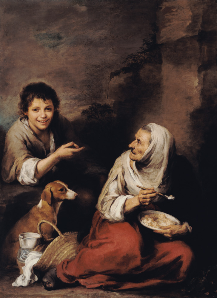 Femme âgée et un garçon à Bartolomé Esteban Perez Murillo