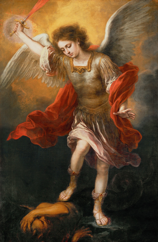 Saint Michael banishes the devil to the abyss à Bartolomé Esteban Perez Murillo