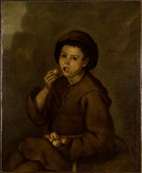 Boy Eating Peaches