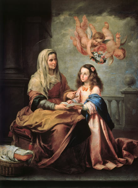B.E.Murillo, Erziehung Jungfrau Maria à Bartolomé Esteban Perez Murillo