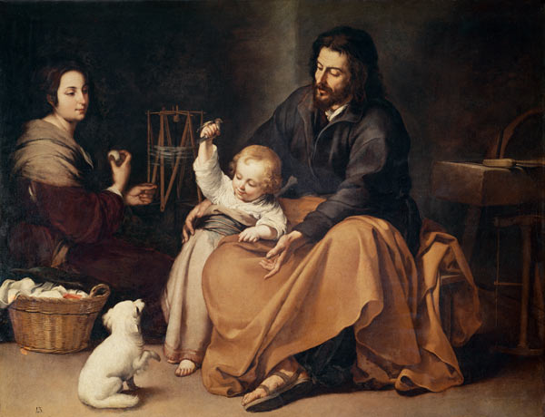 The Holy Family with the Little Bird à Bartolomé Esteban Perez Murillo