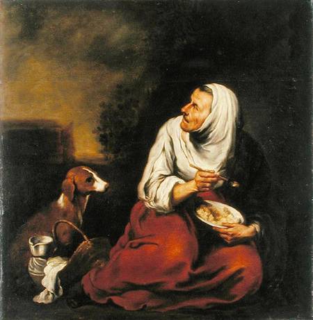 Old Woman with Dog à Bartolomé Esteban Perez Murillo